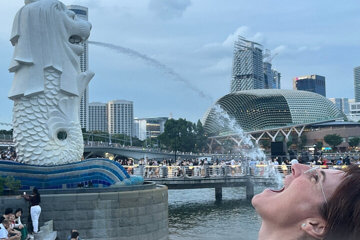 Singapore River cruise på natten med stadssilhuett och ljusshower, foto 29 | wizardtrip