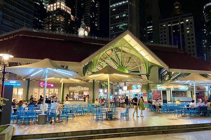 Singapore River cruise på natten med stadssilhuett och ljusshower, foto 42 | wizardtrip