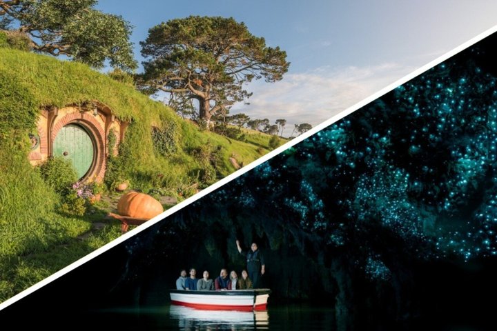 Excursion aux grottes de Hobbiton et Waitomo avec déjeuner au départ d'Auckland | wizardtrip
