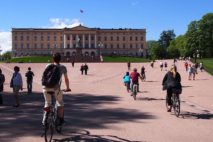 En guidet cykeltur, der viser Oslos berømte vartegn som Det Kongelige Palads og Vigelandsparken, foto 8 | wizardtrip