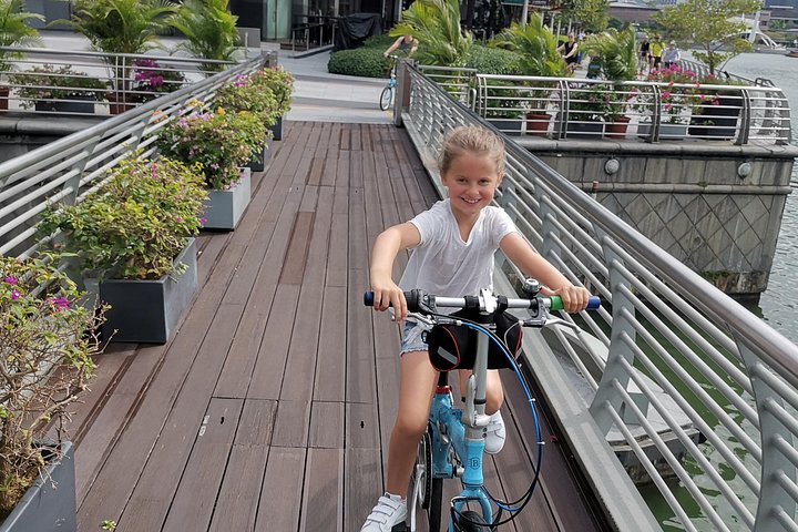En gruppe syklister som utforsker Singapores livlige gater og landemerker på en guidet sykkeltur, foto 24 | wizardtrip