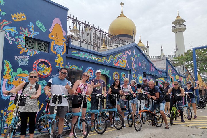 En gruppe syklister som utforsker Singapores livlige gater og landemerker på en guidet sykkeltur, foto 33 | wizardtrip