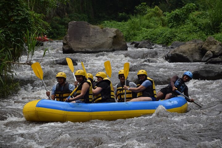 Wildwaterraftavontuur op de Ayung Rivier in Ubud, Bali, met weelderige groene omgeving en optionele watervalbezoeken, foto 10 | wizardtrip