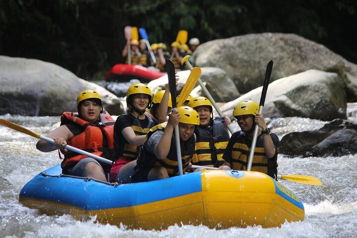 Wildwaterraftavontuur op de Ayung Rivier in Ubud, Bali, met weelderige groene omgeving en optionele watervalbezoeken, foto 15 | wizardtrip