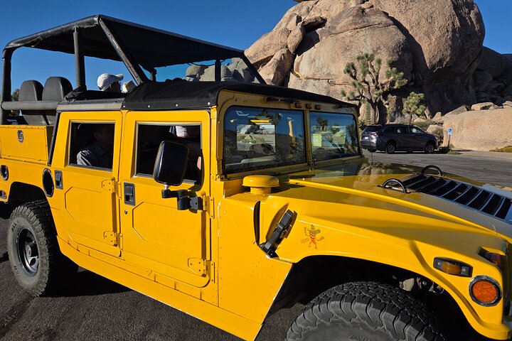 Excursion en Hummer en plein air dans le parc national de Joshua Tree, explorant des paysages désertiques et des formations rocheuses, photo 17 | wizardtrip