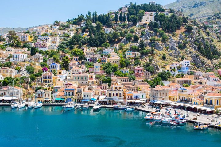 Boat Trip to Symi Island with Swimming Stop at St George Bay | wizardtrip