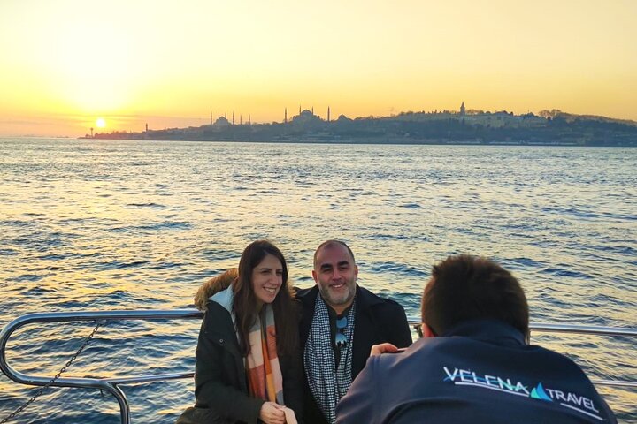 Luxury yacht cruise on Istanbul's Bosphorus at sunset, offering city views and refreshments, photo 12 | wizardtrip