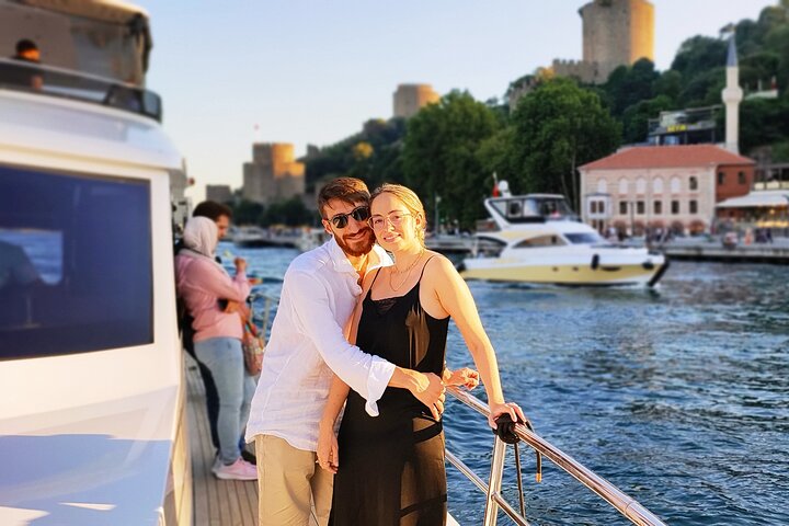 Luxury yacht cruise on Istanbul's Bosphorus at sunset, offering city views and refreshments, photo 30 | wizardtrip