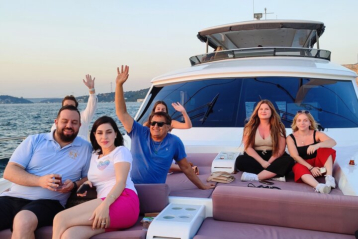 Luxury yacht cruise on Istanbul's Bosphorus at sunset, offering city views and refreshments, photo 34 | wizardtrip