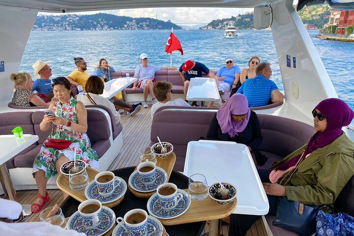 Luxury yacht cruise on Istanbul's Bosphorus, offering views of palaces and bridges, photo 16 | wizardtrip
