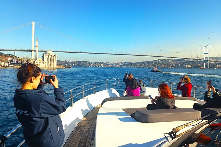Luxury yacht cruise on Istanbul's Bosphorus, offering views of palaces and bridges, photo 28 | wizardtrip