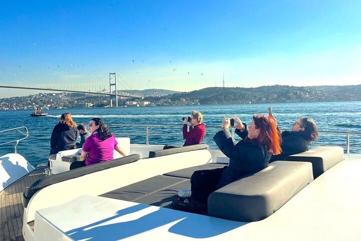 Luxury yacht cruise on Istanbul's Bosphorus, offering views of palaces and bridges, photo 31 | wizardtrip