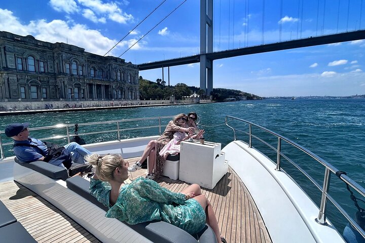 Luxury yacht cruise on Istanbul's Bosphorus, offering views of palaces and bridges, photo 32 | wizardtrip