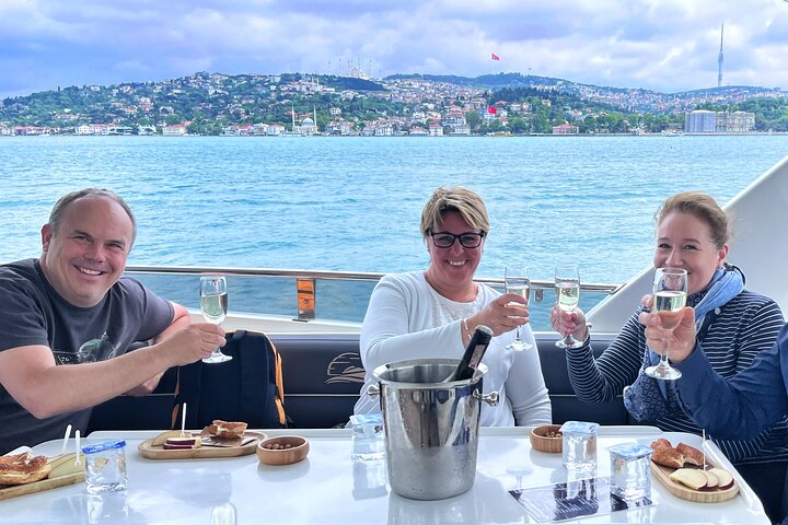 Luxury yacht cruise on Istanbul's Bosphorus, offering views of palaces and bridges, photo 34 | wizardtrip