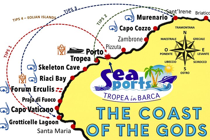Tour in barca lungo le coste di Tropea e Capo Vaticano, con snorkeling e splendide grotte marine, foto 8 | wizardtrip