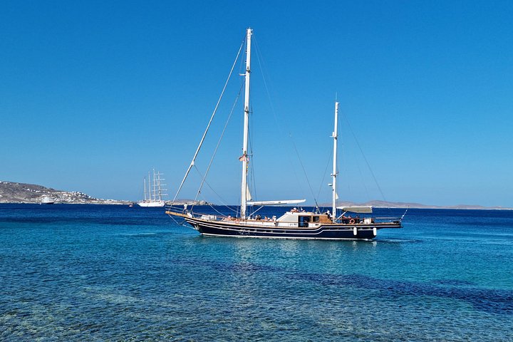 Seiltur med seilbåt fra Mykonos til Rhenia og Delos, med svømming, snorkling og historiske turer, foto 13 | wizardtrip