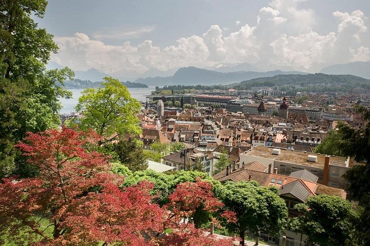 Naturskjønn spasertur og båttur i Luzern, Sveits, med historiske broer, innsjøer og fjell, foto 7 | wizardtrip