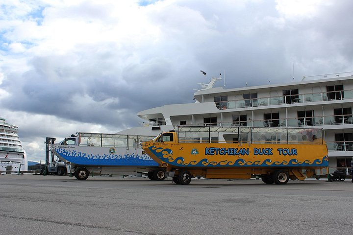 Excursion en bus et bateau amphibie à Ketchikan, Alaska, offrant des vues sur le port, photo 15 | wizardtrip